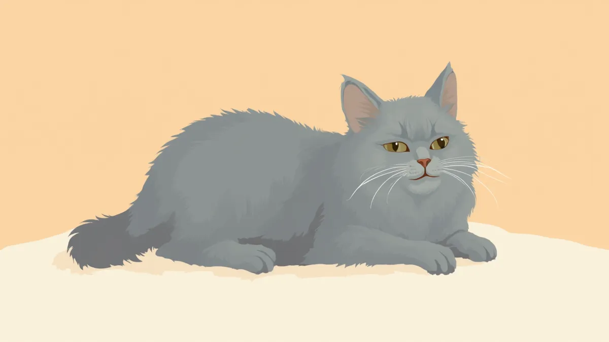 풍성한 블루그레이 장모를 가진 브리티시 롱헤어 고양이