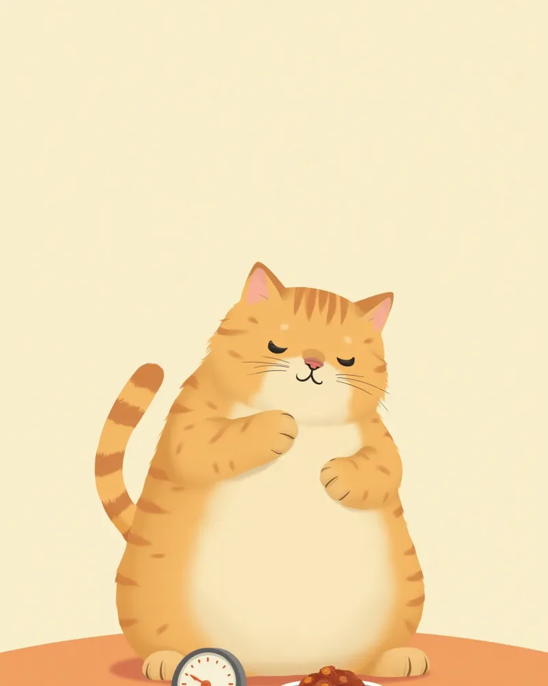 식이 조절 중인 브리티시 숏헤어 고양이