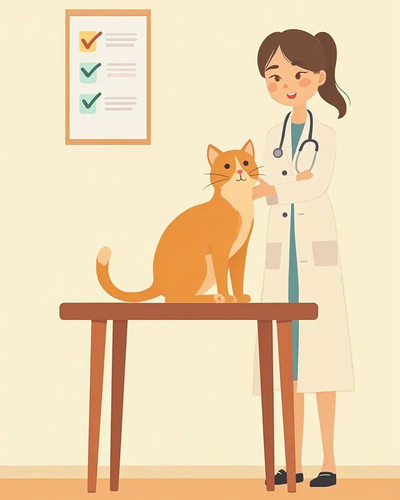 동물병원에서 정기 검진을 받는 브리티시 숏헤어 고양이