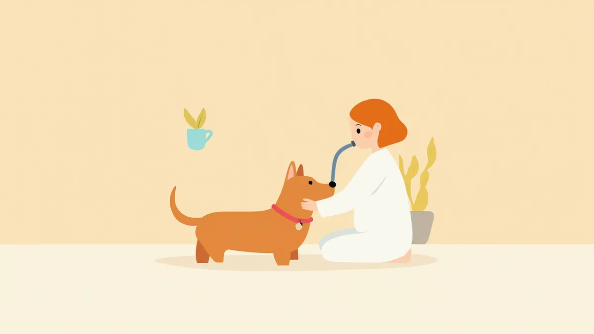 강아지 기관지 내시경 검사 장면