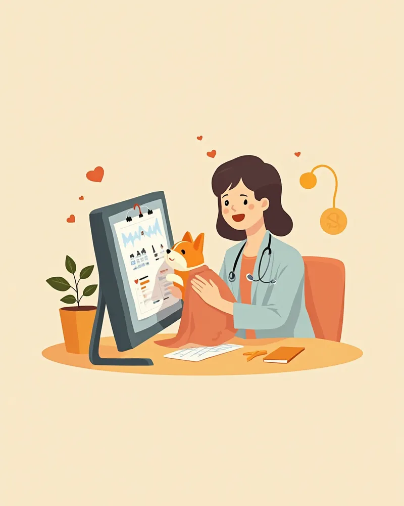 검사 결과를 보호자에게 설명하는 수의사