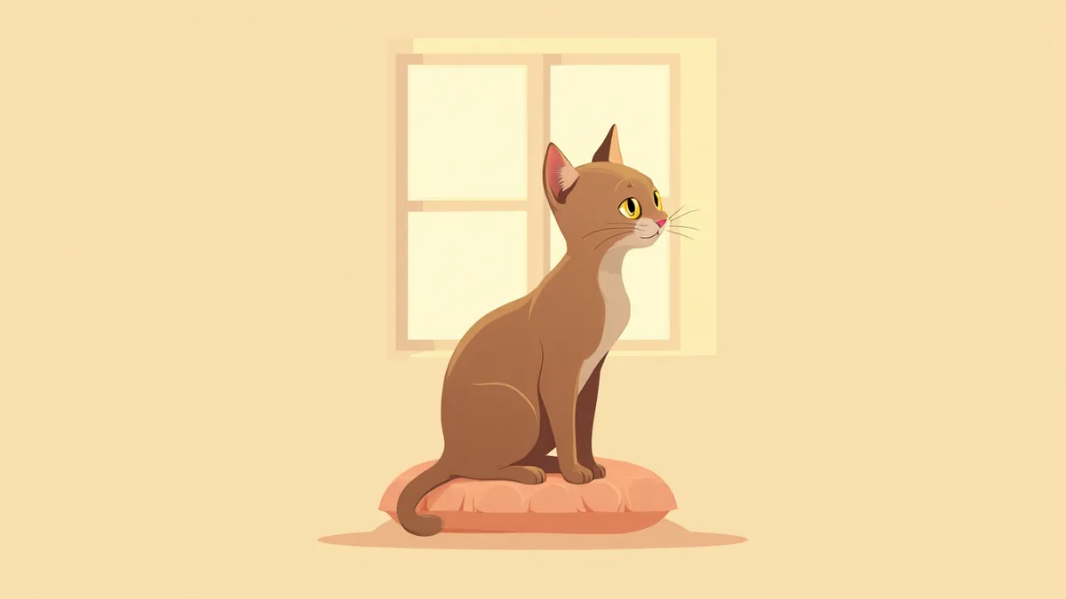 창가에 앉아 있는 버미즈 고양이