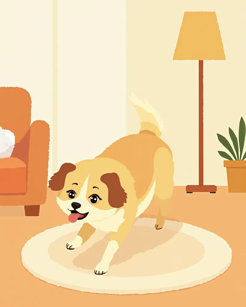 안절부절하며 헐떡이는 강아지