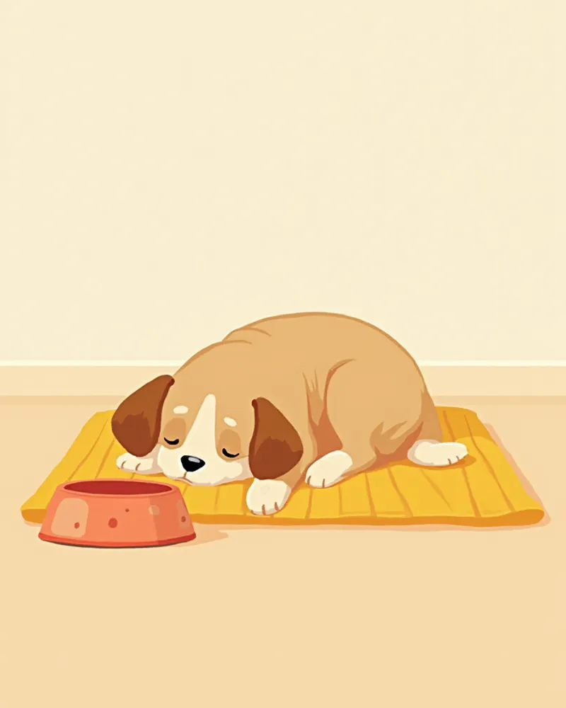 집에서 편안하게 쉬고 있는 강아지