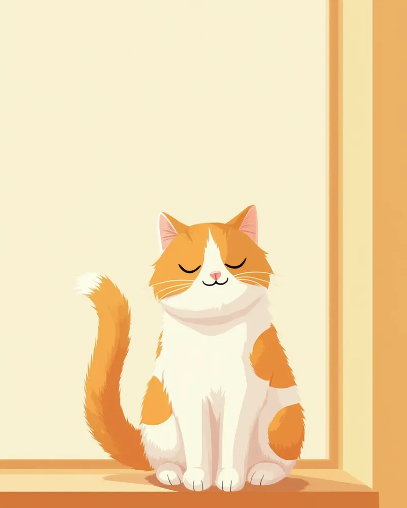 창가에 앉아 있는 개성 있는 표정의 삼색 고양이