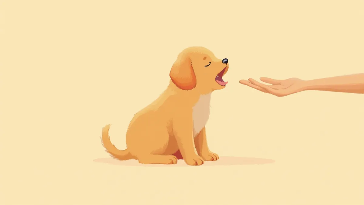 하품하는 골든리트리버 강아지