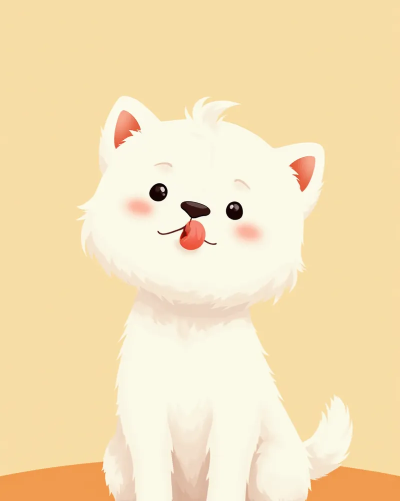 입술을 핥으며 시선을 돌리는 말티즈