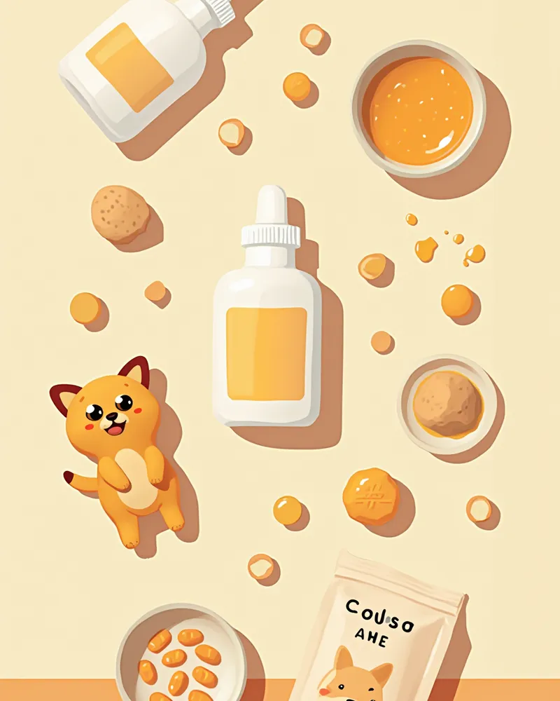 다양한 형태의 반려동물 안정 영양제 제품들