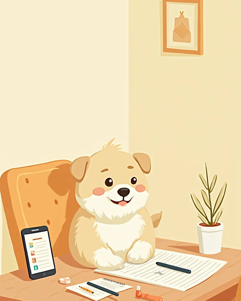 반려동물 진료 기록과 병원 연락처가 정리된 서류철