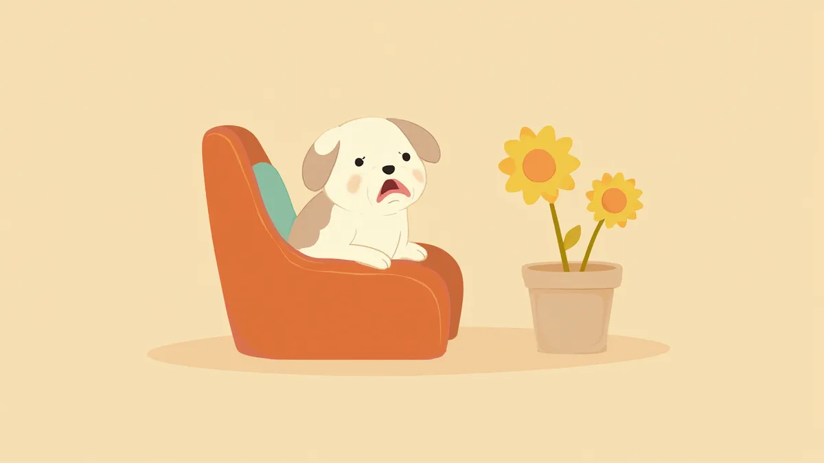 차 안에서 불안해하는 강아지