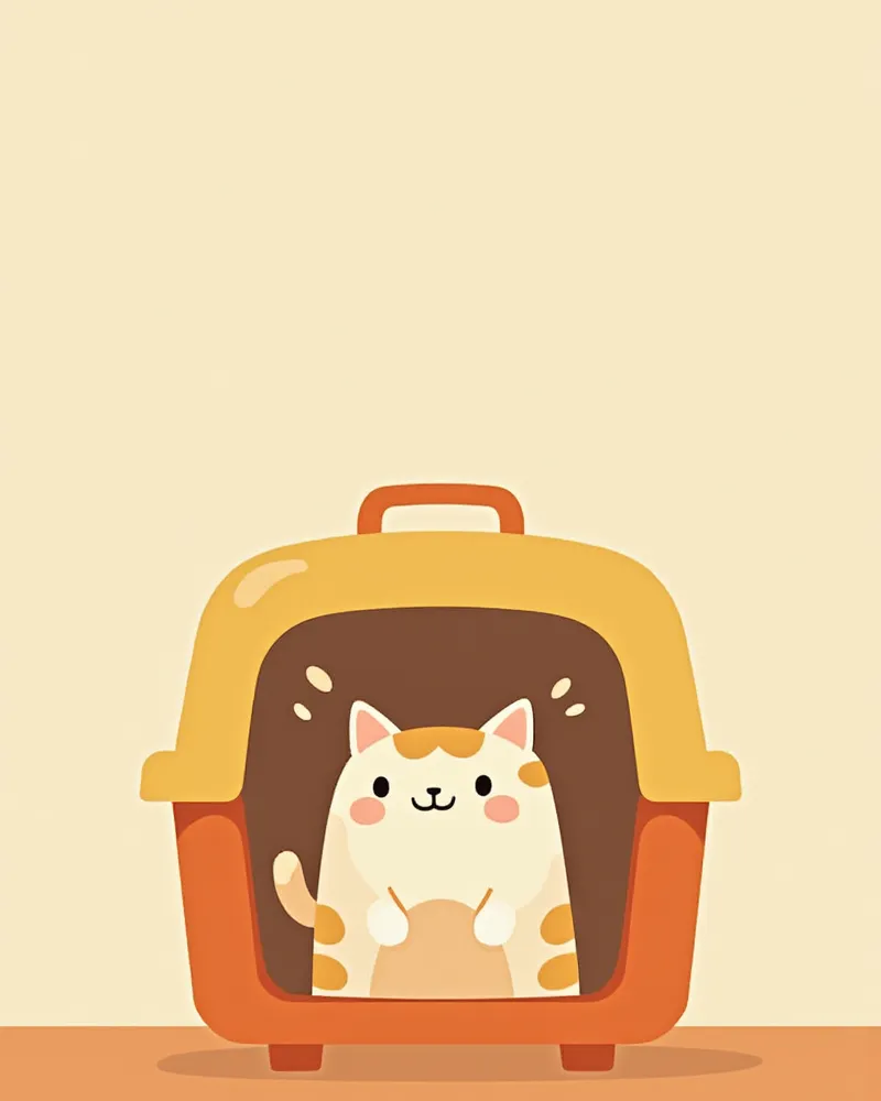 이동장 안에서 스트레스 신호를 보이는 고양이