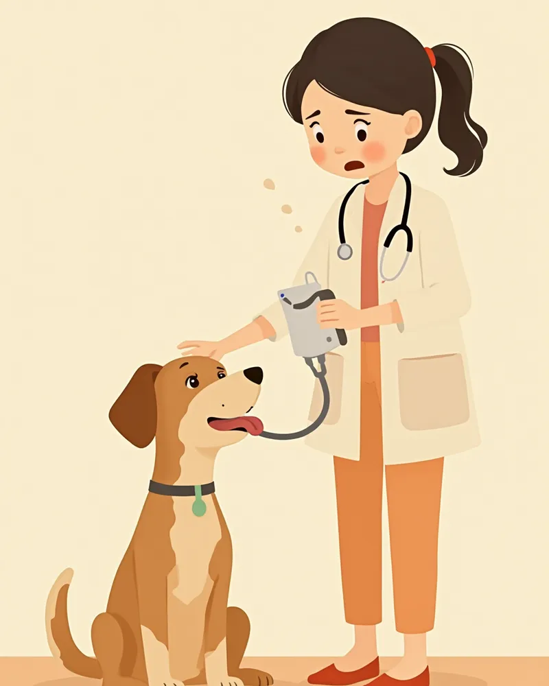 강아지 잇몸과 혀 색깔을 살피는 보호자