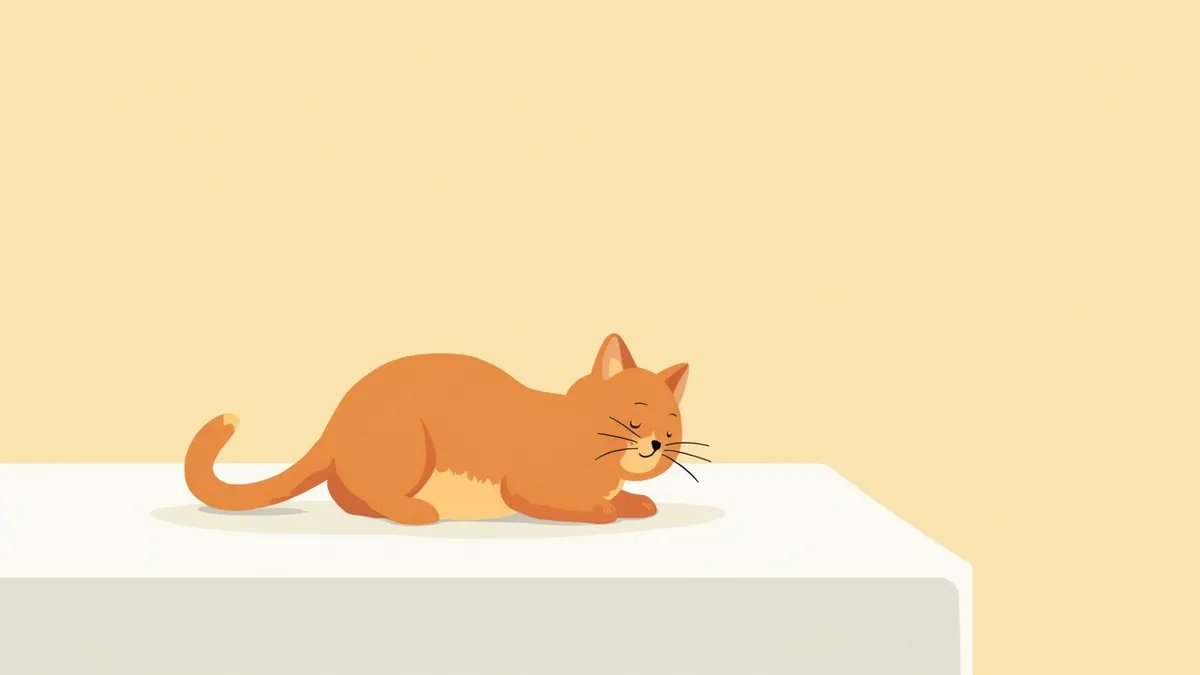 복부팽만으로 진찰받는 고양이