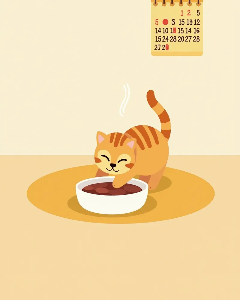 고양이의 약물 복용과 식이 조절을 함께 관리하는 모습