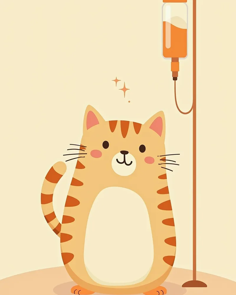 정맥 주사로 수액을 받는 고양이 이미지