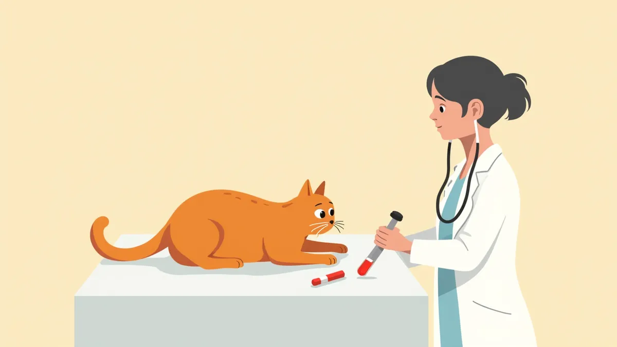 고양이 간부전 진단을 위한 병원 방문 장면