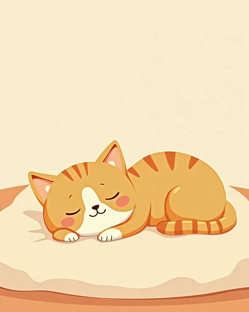 조용한 실내에서 편안히 자는 고양이