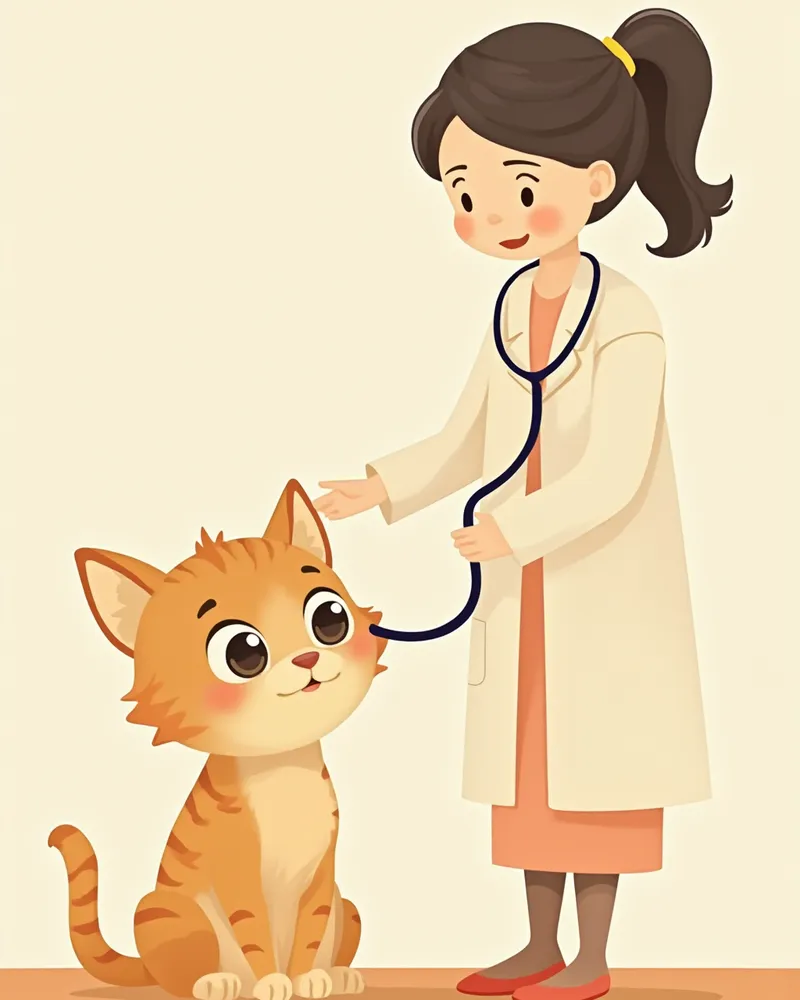 건강검진 중인 고양이