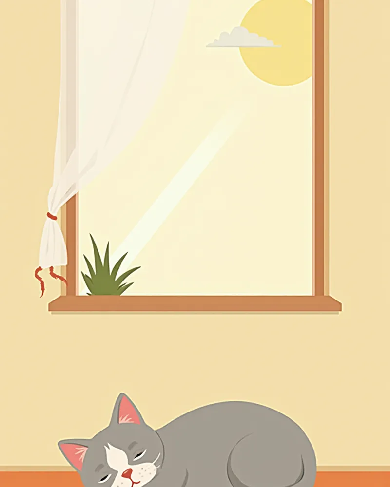 창가에 앉아 있는 노령묘