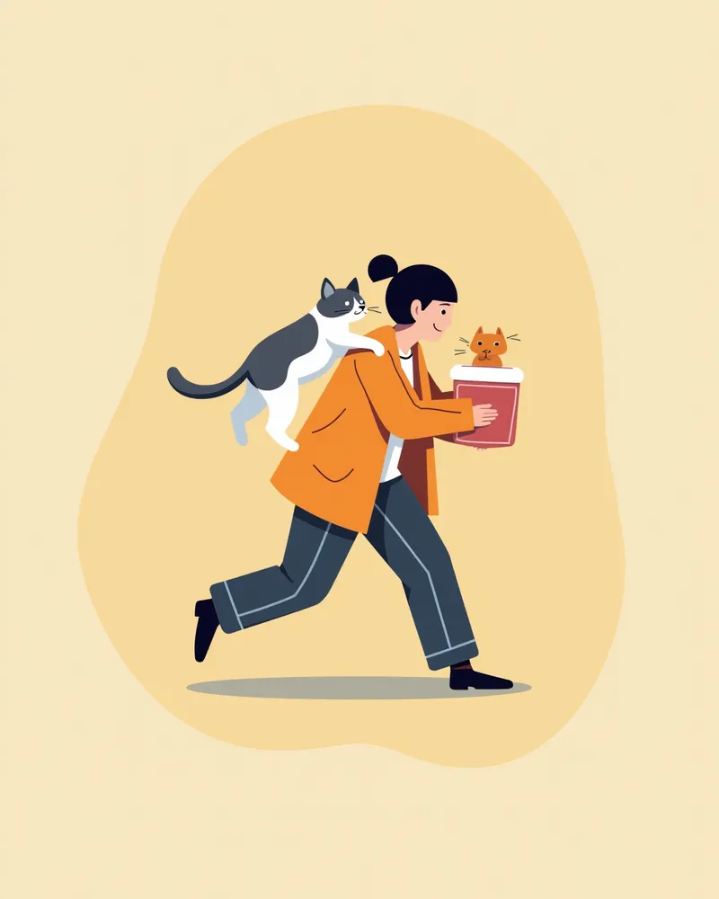 고양이 급성 신부전으로 인해 보호자가 병원을 향해 뛰는 모습
