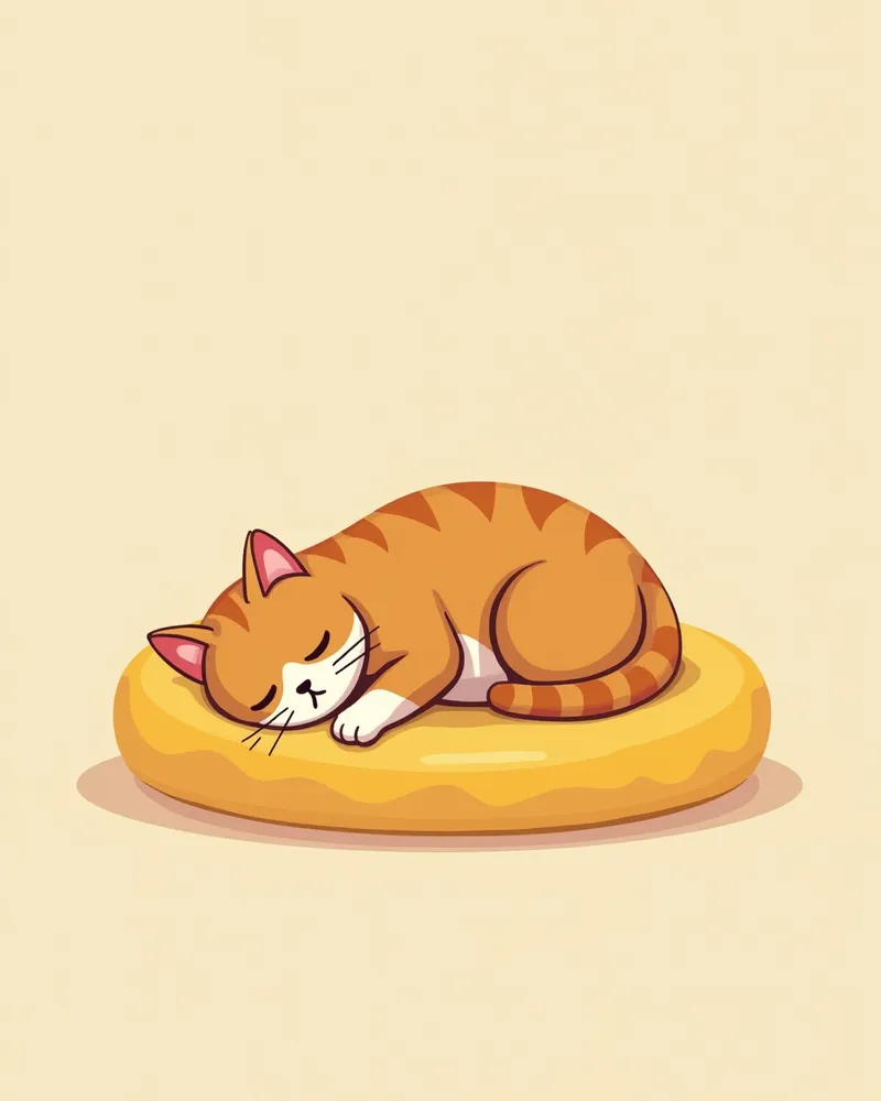 기운 없이 웅크려 누워 있는 고양이