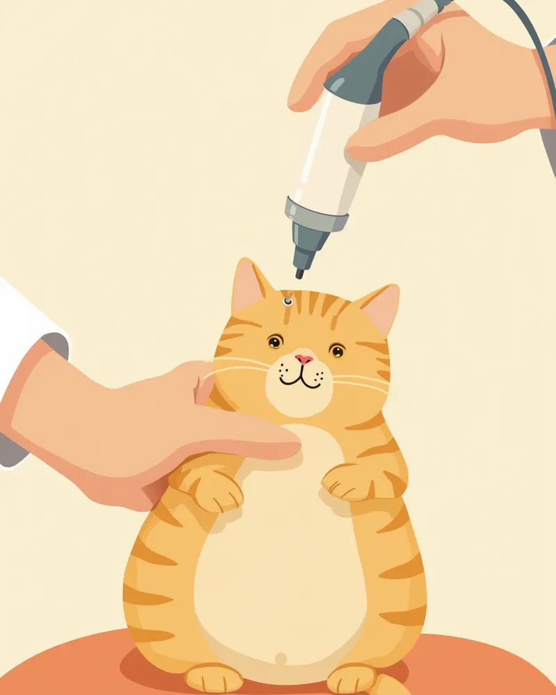 복부 초음파 검사를 받는 고양이
