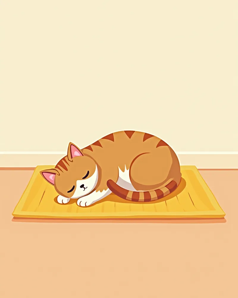 마취 후 조용한 환경에서 휴식 중인 고양이