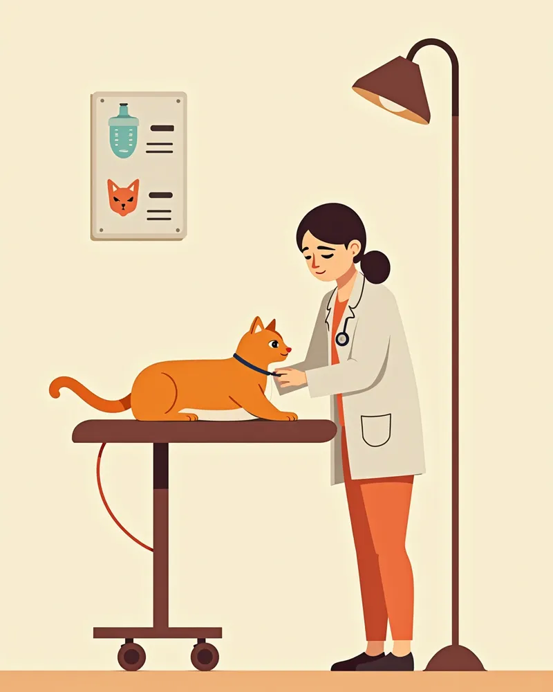 수액 치료를 받고 있는 고양이