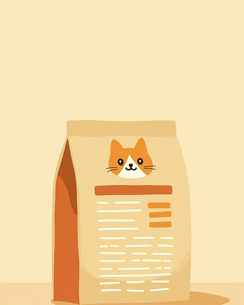 고양이 사료 포장 뒷면 성분 분석표에서 조회분 수치가 강조된 모습