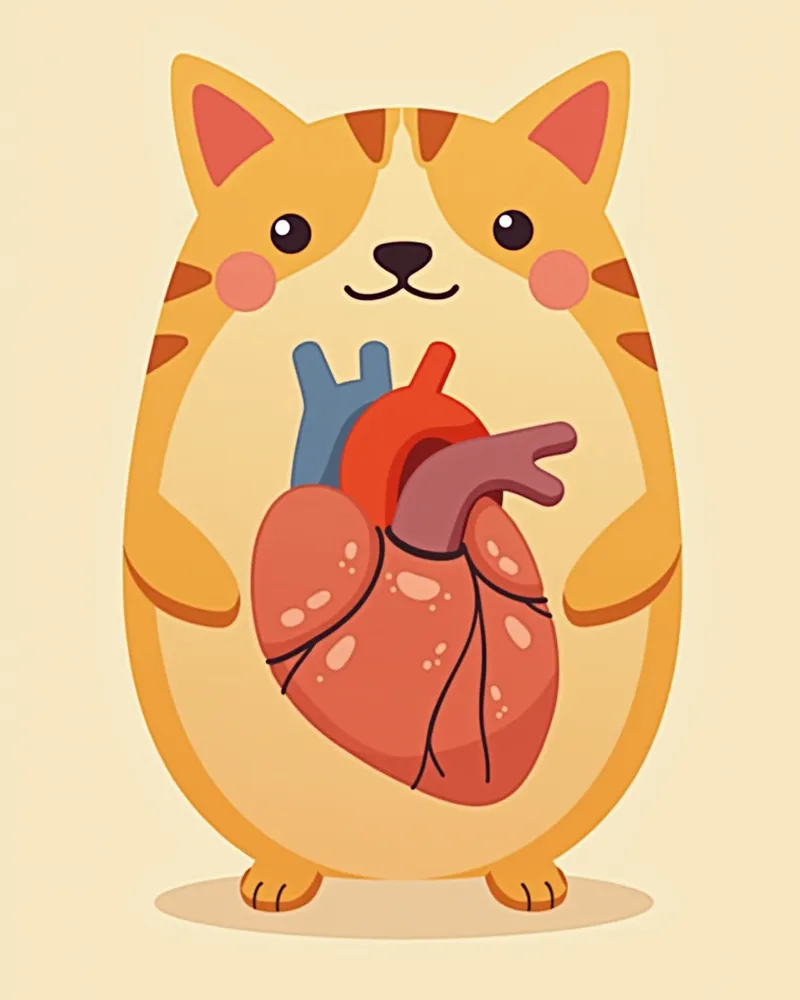 비대성 심근증을 동반한 고양이 심장