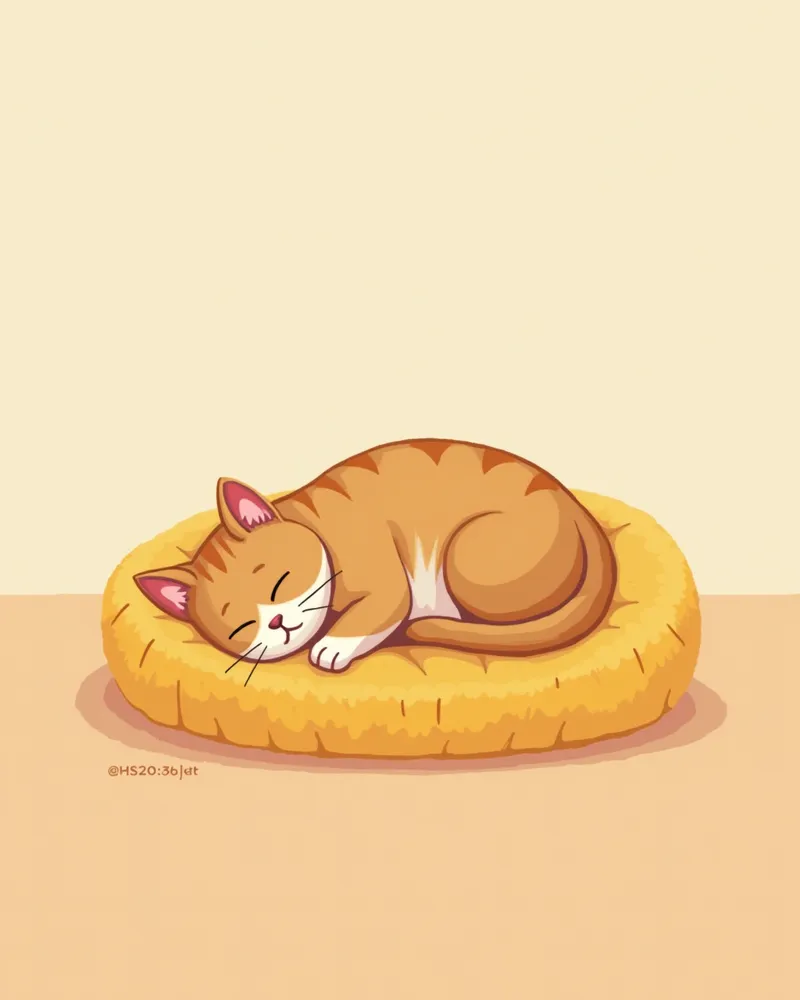 포근한 고양이 침대에서 회복 중인 고양이