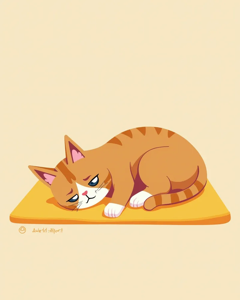 기력이 없어 늘어진 고양이