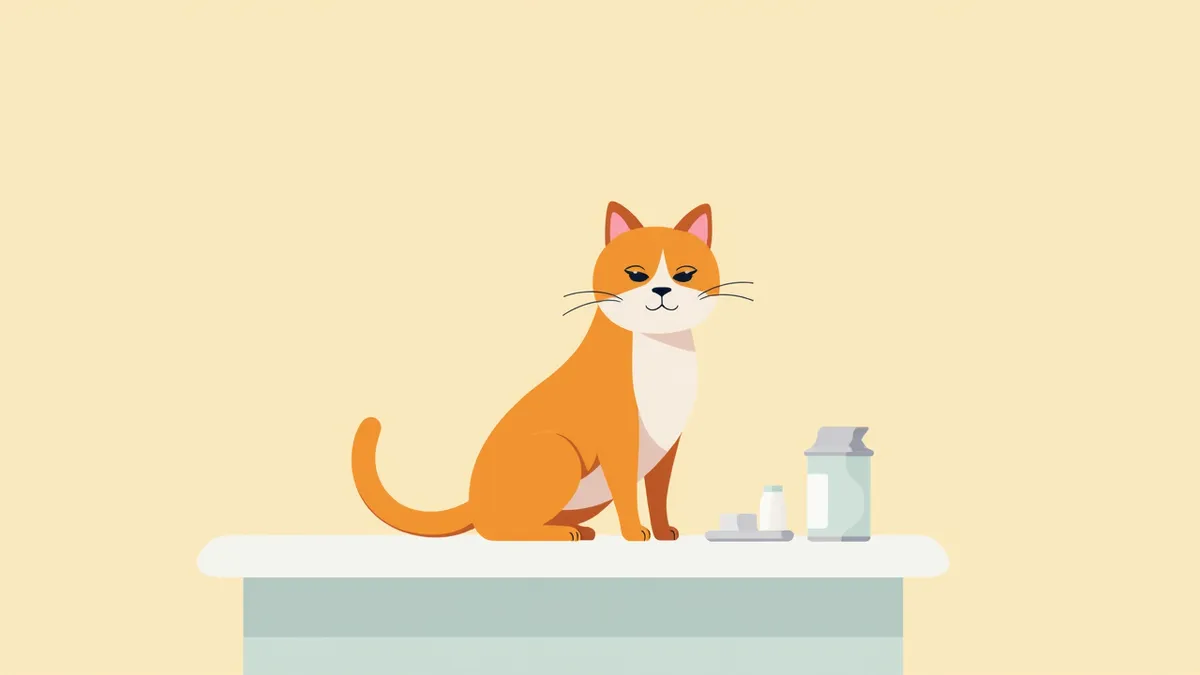 수의사에게 진료받는 고양이