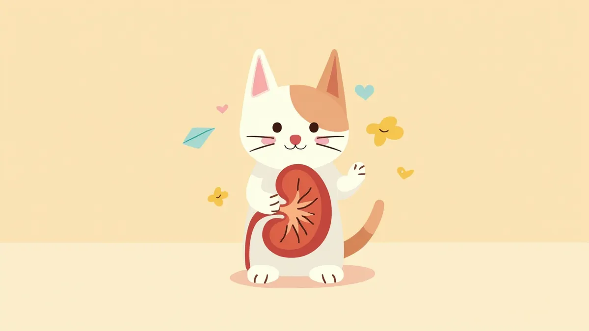 고양이 신장의 혈관과 신우가 확장되는 모습, 약물 작용 설명