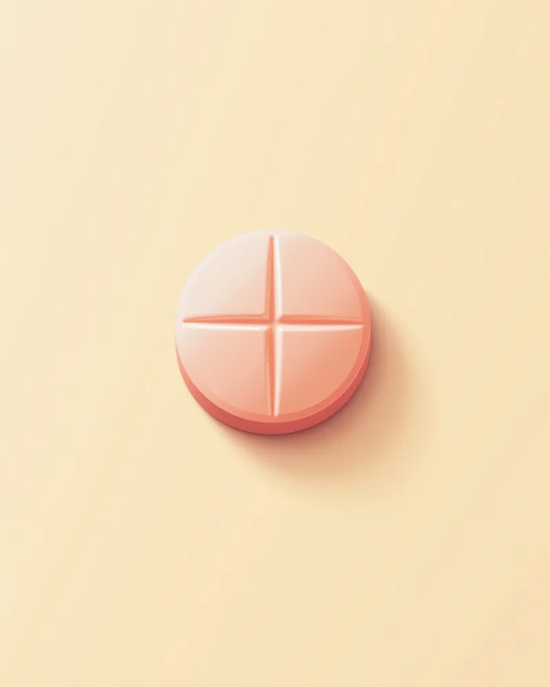 텔미사르탄 10mg 정제가 흰 배경 위에 놓인 모습