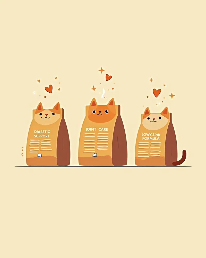고양이 말단비대증 관리용 식품의 주요 성분 비교 그림