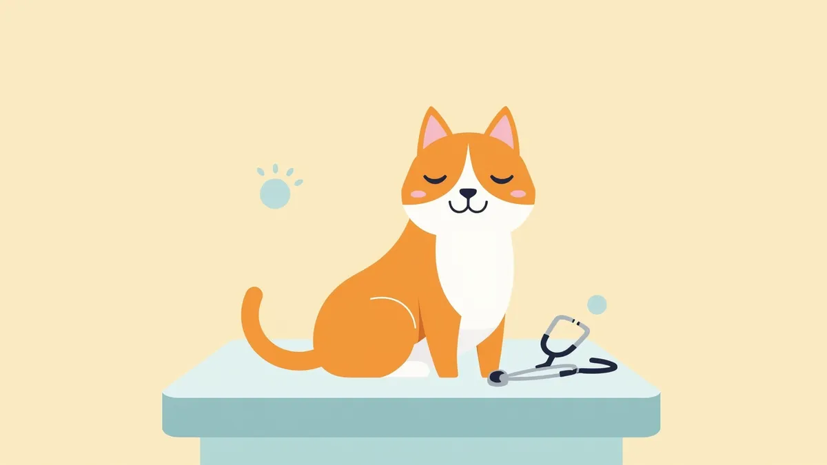 고양이 부신 종양 진단을 위한 진료 장면