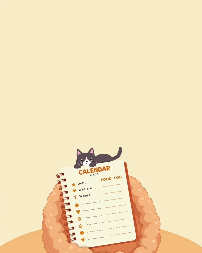 고양이 아밀로이드성 신증 관리를 위한 일기장과 일정표를 준비하는 모습
