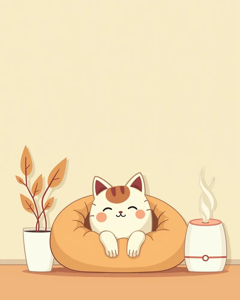 고양이 회복을 위한 조용한 환경, 공기청정기와 가습기 포함