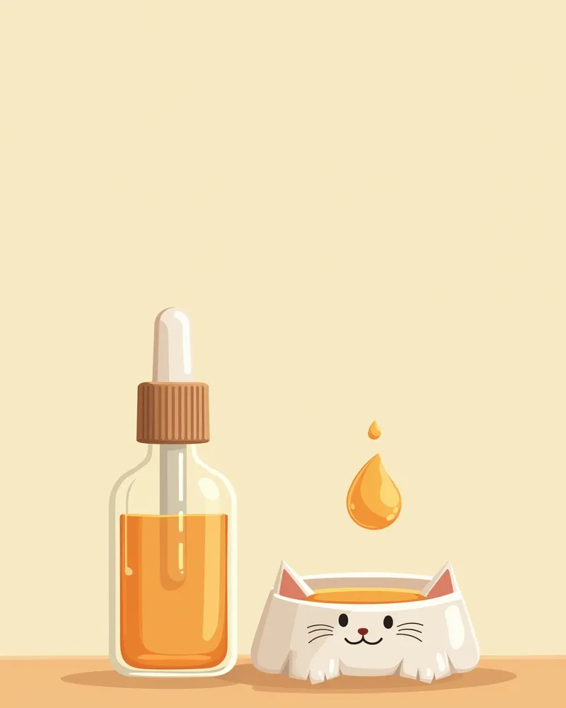 고양이 액상 보조제를 물에 섞어 주는 모습