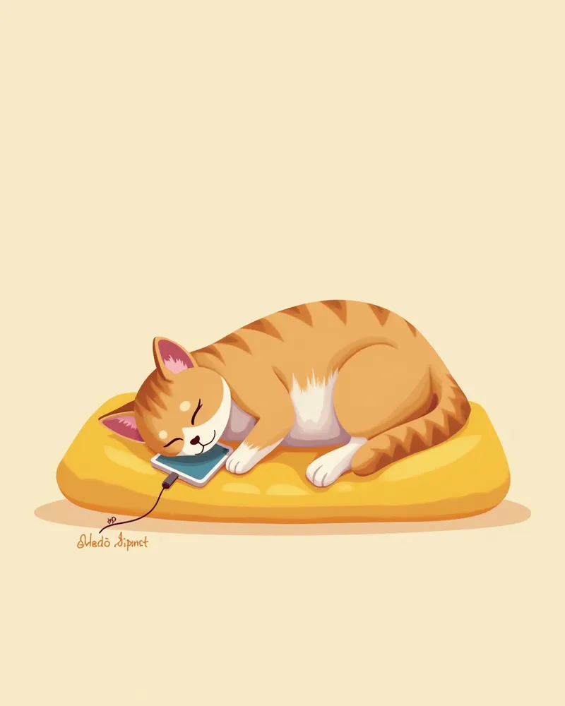 치료기 착용 후 편안하게 쉬는 고양이