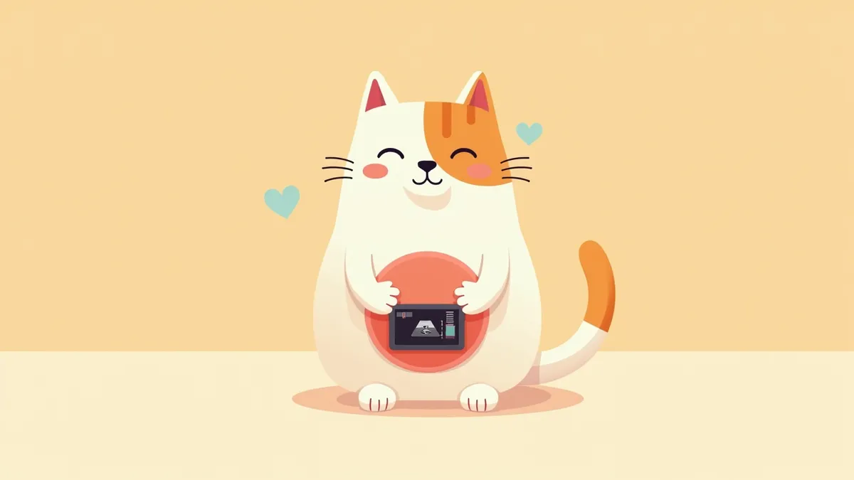 고양이 방광 초음파 검사 화면 이미지
