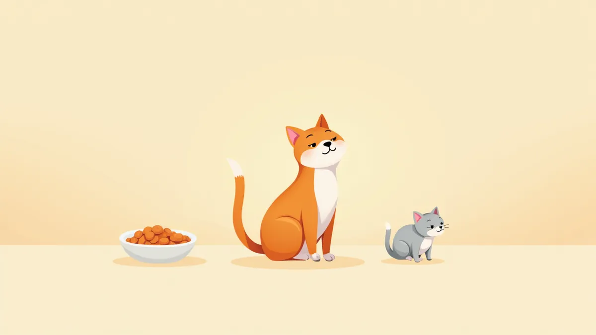 수의사와 상의 중인 고양이와 항암 부작용 관리용 사료가 함께 있는 이미지