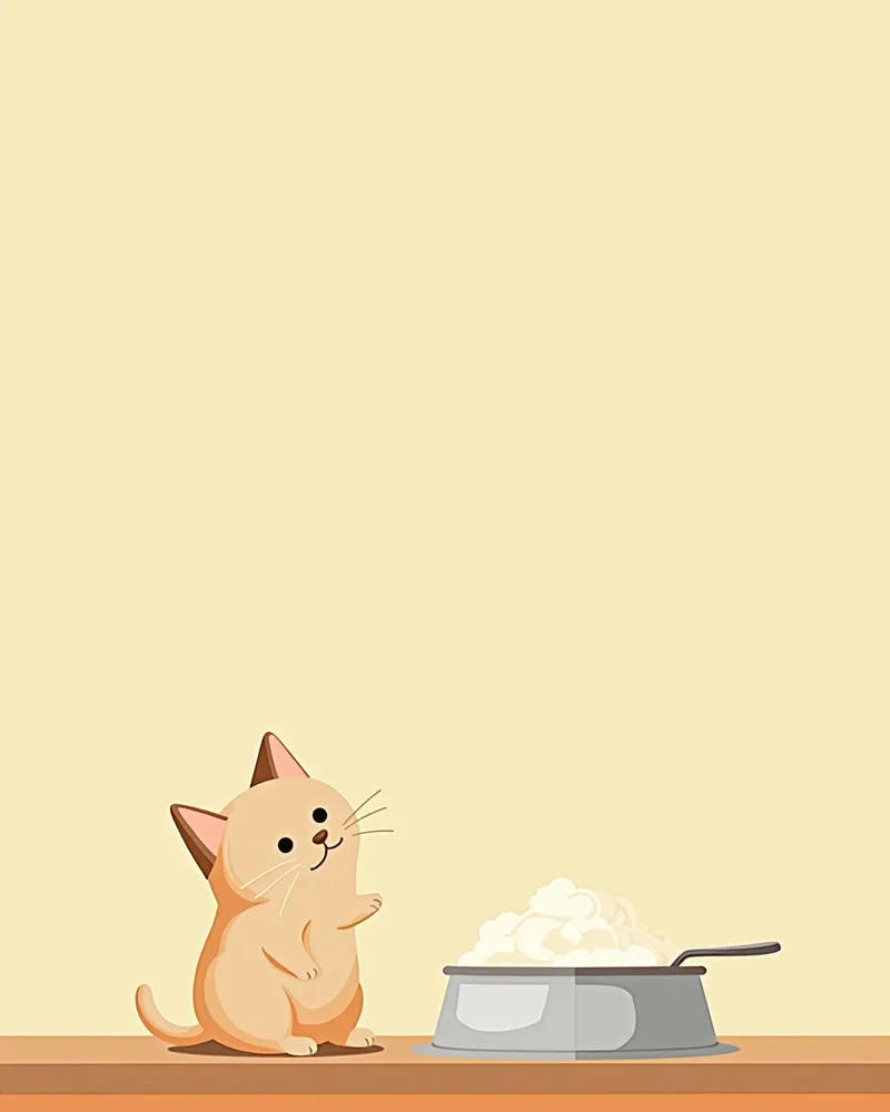 분말형 면역력 강화 영양제와 고양이 사료가 함께 있는 이미지