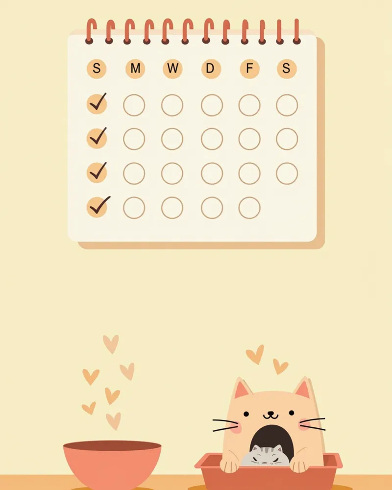 물 섭취와 소변량 기록을 위한 캘린더