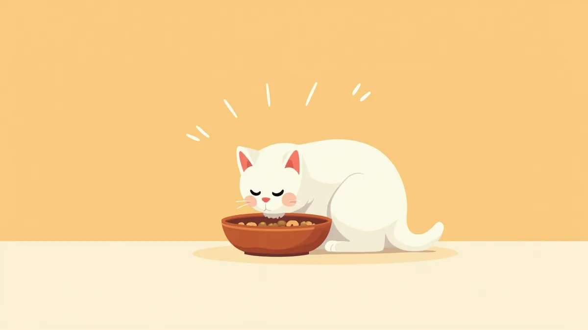 고양이가 저탄수화물 습식 사료를 먹는 모습