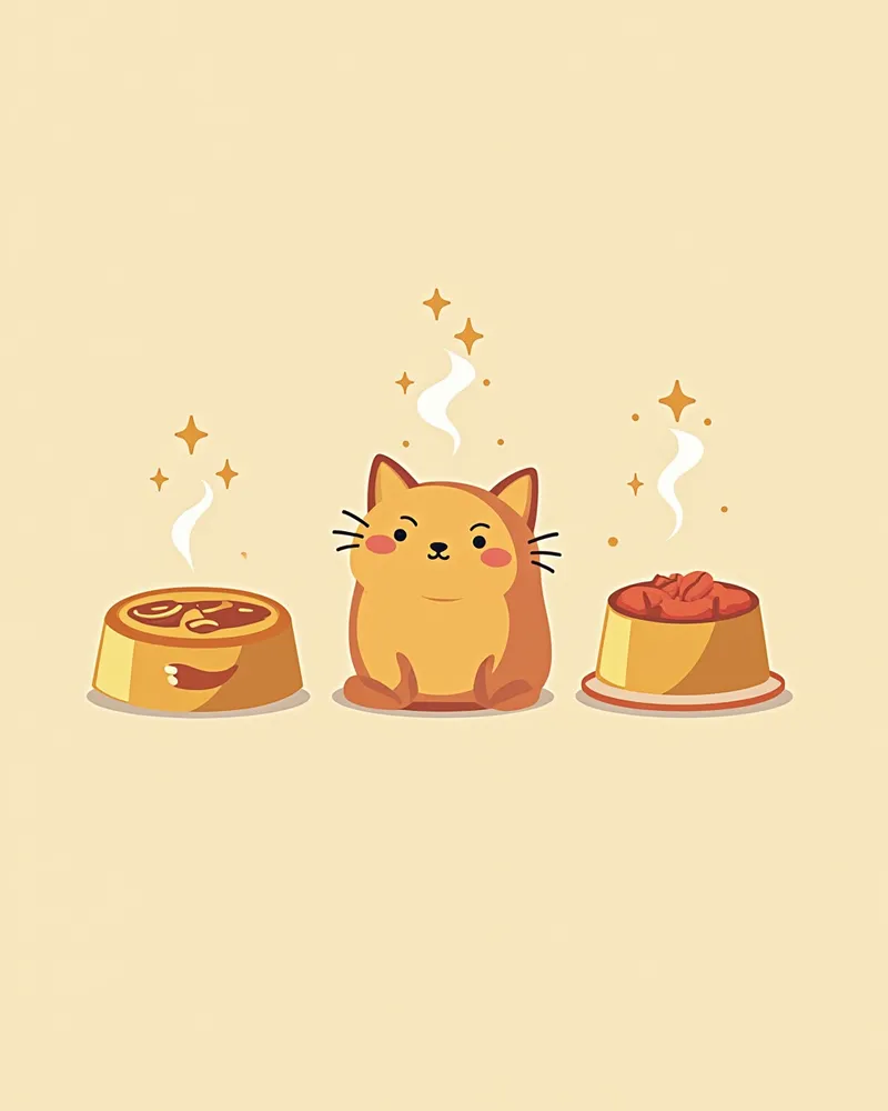 고양이 사료 라벨 비교 이미지 (단백질, 탄수화물, 당분)