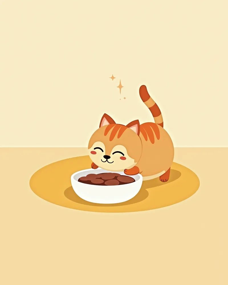 수술 후 회복용 사료를 먹는 고양이