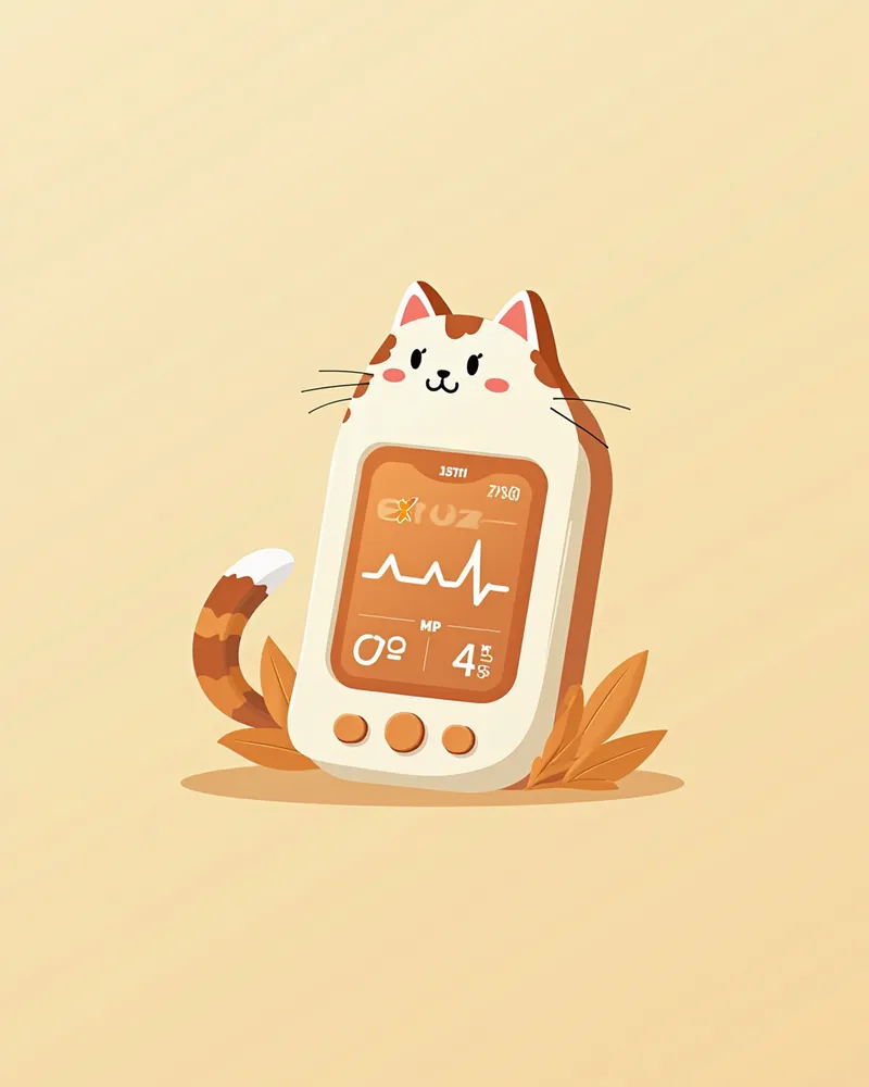 디지털 고양이 건강 모니터 화면