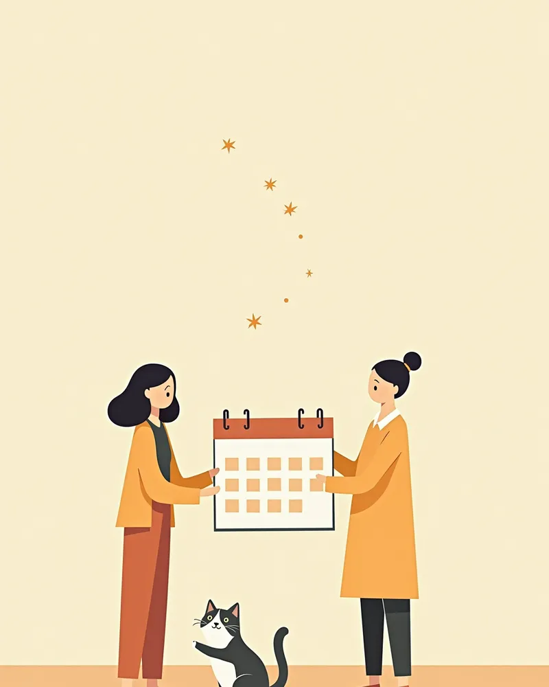 고양이 기생충 관리용 월간 캘린더